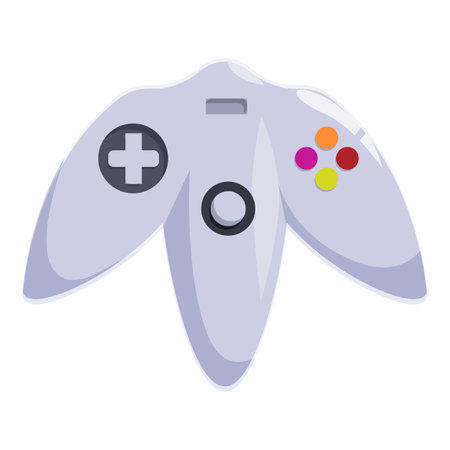 Gray gamepad with buttons for playing video games, isolated on white backgroundのイラスト素材
