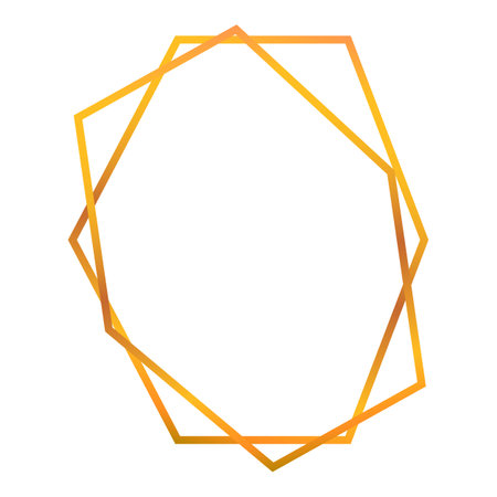 Sophisticated golden frame featuring a geometric design, ideal for adding a touch of elegance to various projectsのイラスト素材