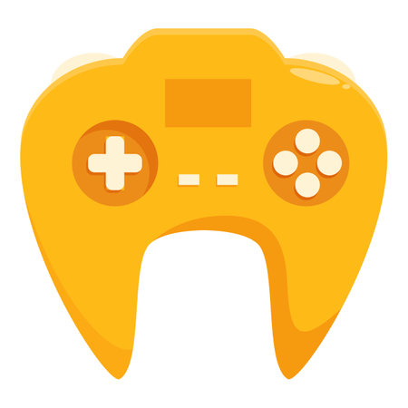 Yellow game controller with buttons, inviting players to enjoy interactive entertainment and immersive gameplayのイラスト素材