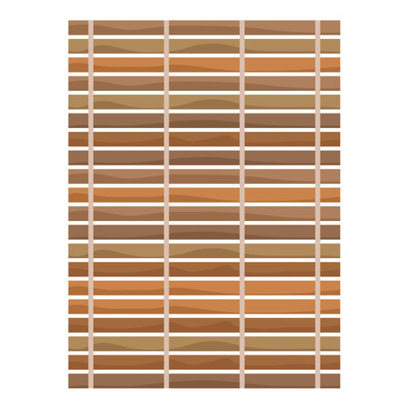 Bamboo mat is being rolled up for storage, traditional japanese mat made from natural materialsのイラスト素材