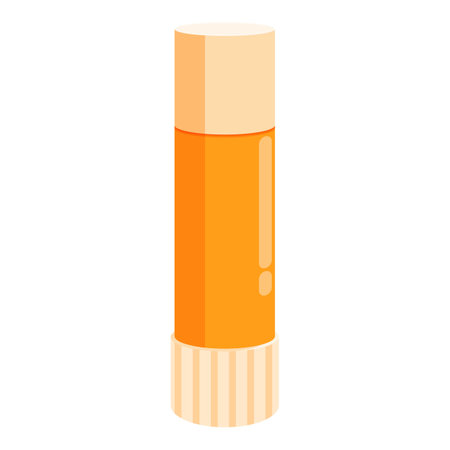 This vector illustration features an orange glue stick standing upright, perfect for projects related to school, office supplies, or craftsのイラスト素材