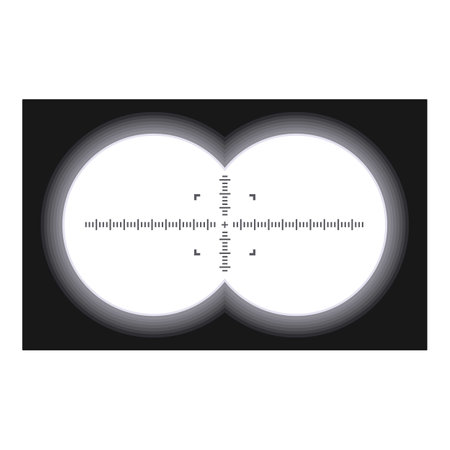 Binoculars view showing crosshair sights focusing on a targetのイラスト素材