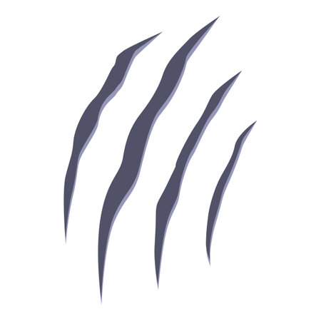 Four sharp claw marks are slashing through a blank space, suggesting danger and aggressionのイラスト素材