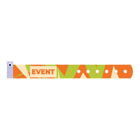 Orange event wristband with buckle fastener for entrance to event or festivalのイラスト素材