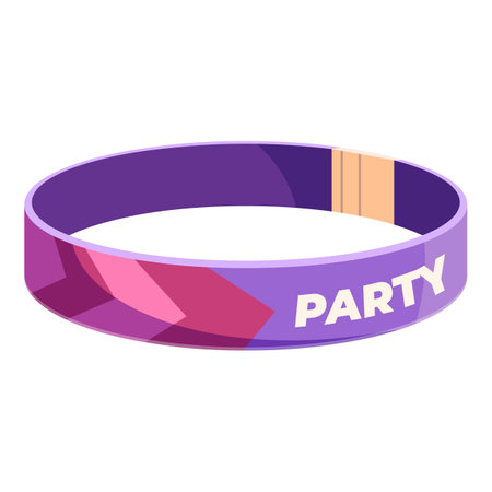 Purple wristband granting access to an event such as a party, concert, or festivalのイラスト素材