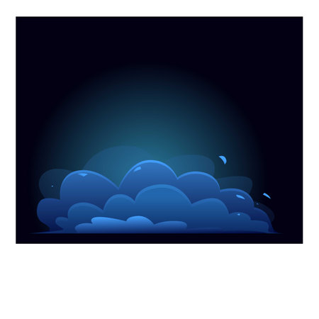 Blue smoke cloud effect rising from the bottom on black backgroundのイラスト素材