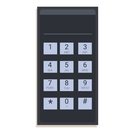 Modern smartphone is showing a numerical keypad with letters for messaging