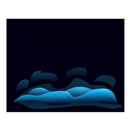 Abstract background with blue liquid substance spreading on dark backgroundのイラスト素材