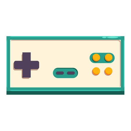 Retro game controller featuring directional pad and action buttons, bringing back memories of classic video gamesのイラスト素材