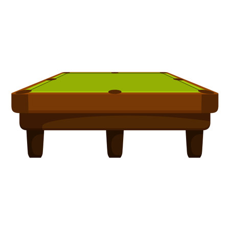 This is a classic billiards table with green cloth and wooden frameのイラスト素材