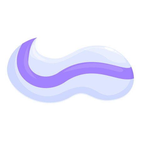 Blue and purple toothpaste swirl is flowing from a tube on a white backgroundのイラスト素材