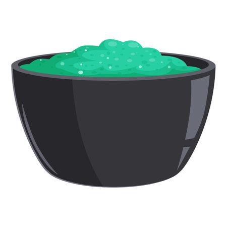 Black bowl overflowing with bubbling green slimeのイラスト素材
