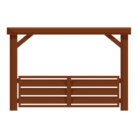 This wooden gate is waiting to be opened to let visitors inのイラスト素材