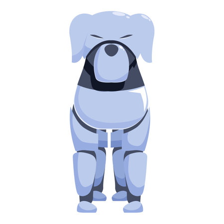 Cartoon illustration of a blue robot dog standing on four legsのイラスト素材