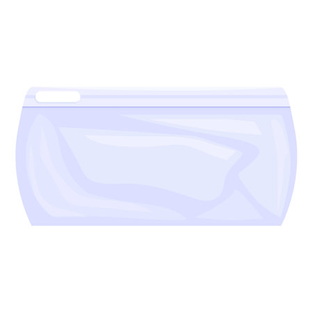 Isolated vector illustration of a transparent plastic bag with slider zipper, perfect for showcasing your product packaging designsのイラスト素材