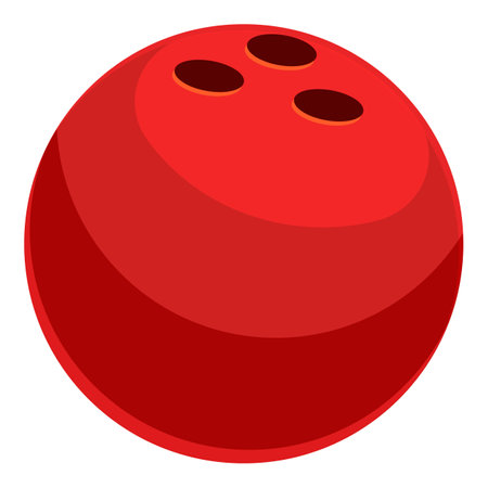 Classic red bowling ball rolling down the lane, aiming for a strikeのイラスト素材