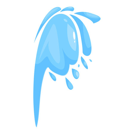 Cartoon water splash making a shape, perfect for any project that needs a refreshing and playful touchのイラスト素材