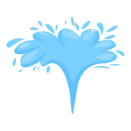 Cartoon of blue water splashing upward making an interesting shapeのイラスト素材
