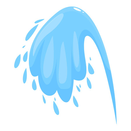 Cartoon style illustration of water splashing upwards making a big splashのイラスト素材