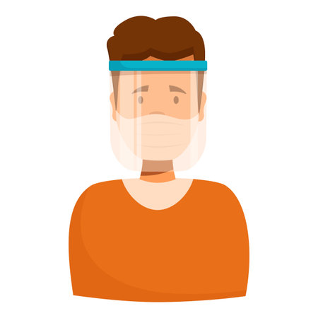 Doctor wearing protective mask and face shield for safety during pandemicのイラスト素材