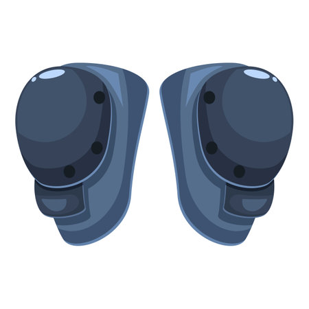 Two blue knee pads protecting joints while roller skating or skateboardingのイラスト素材