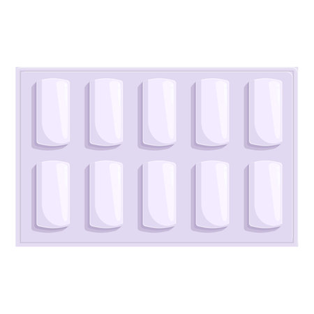 Blister pack containing a course of white pills for a patientのイラスト素材