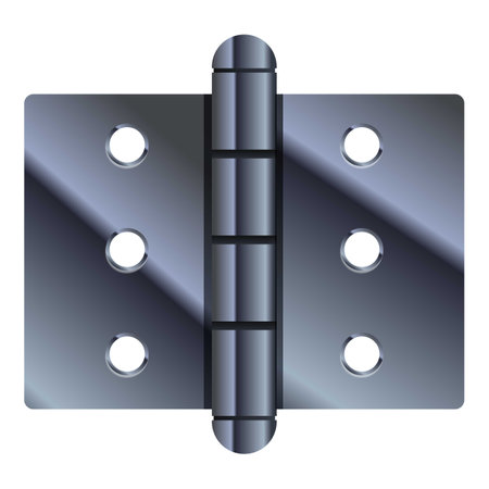 Stainless steel door hinge is connecting two partsのイラスト素材