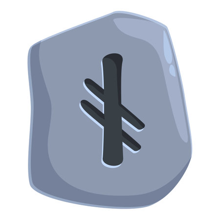 Gray rune stone featuring algiz rune associated with protection, defense and warding off evilのイラスト素材