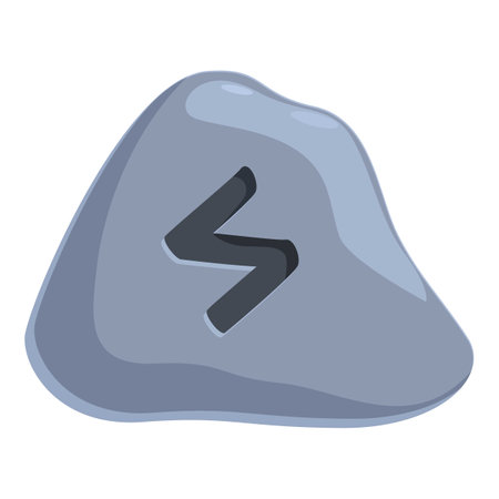 Cartoon style illustration featuring the sowilo rune, an ancient germanic symbol representing the sun and its powerのイラスト素材