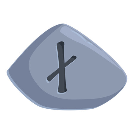Gray stone with the rune gebo engraved on it, symbolizing partnership, generosity, and the balance between giving and receivingのイラスト素材
