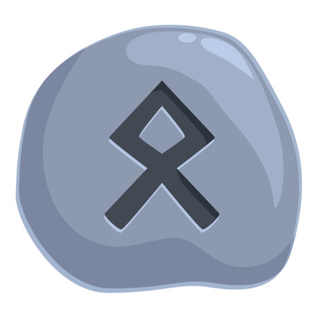Bind rune symbol carved on a grey stone representing protection, strength, and powerのイラスト素材