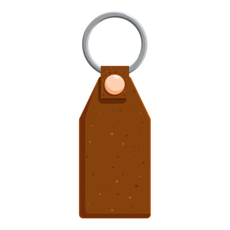 Brown leather keychain holding keys for your house or car keysのイラスト素材