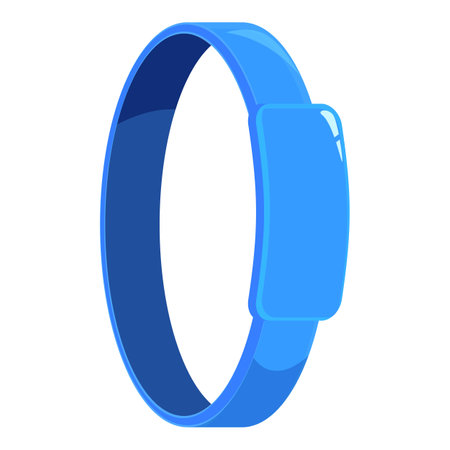 Blue fitness tracker displaying progress in isolating white backgroundのイラスト素材