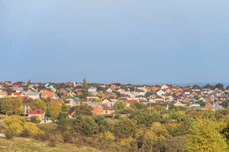 Autumn suburban landscape. Dubovskoye rural settlement, Belgorod Region, Russia.の写真素材