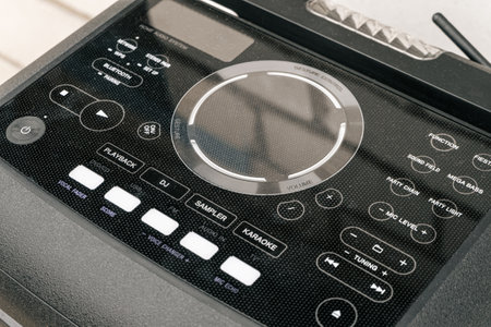 Music system control panel. Digital audio station console.の写真素材