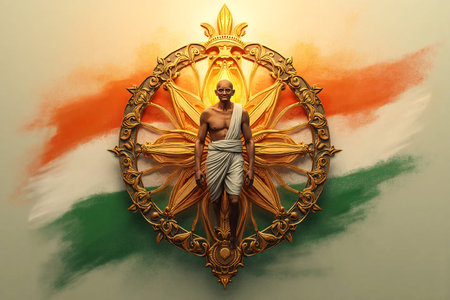 Hinduism philosophy. Indian cultural symbolism. Eastern sage.の素材