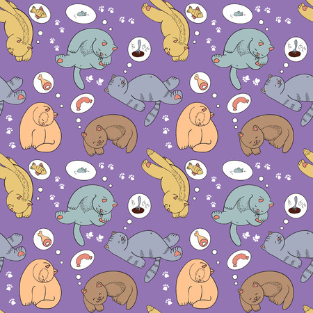 Seamless pattern with catsのイラスト素材