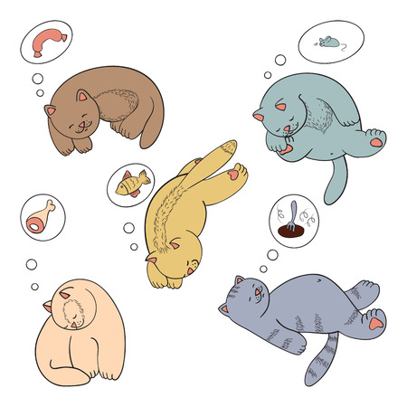 Cats and their dreams collectionのイラスト素材