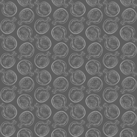 Seamless pattern with different pomegranatesのイラスト素材