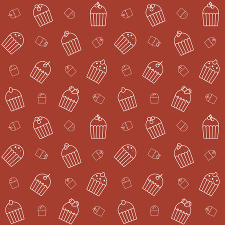 Seamless pattern with different cakesのイラスト素材