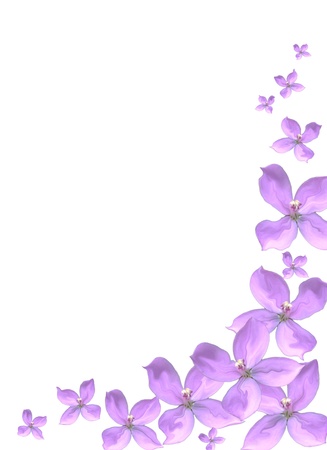 Purple floral border with copy spaceの写真素材