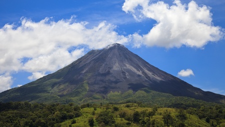 Panoramic view of the famous Arenal Volcano, Costa Rica.の写真素材