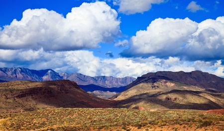 Rugged hills and mountains near Zion Canyon National Park in Utah の写真素材