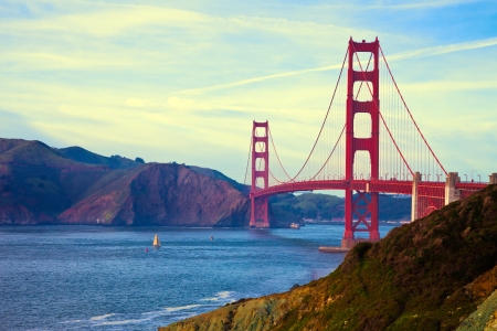 Golden Gate Bridge in San Francisco, California.の写真素材