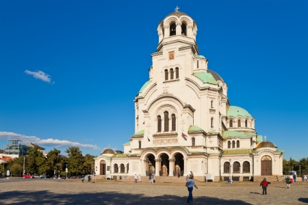 Alexander Nevski cathedral and square in Sofia, Bulgaria.のeditorial素材