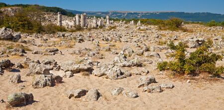 Desert landscape at the Standing Stones natural park in Bulgaria.の写真素材