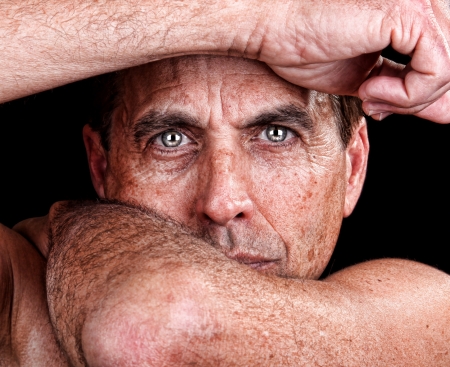 Dramatic Portrait of a Handsome Middle Aged Manの写真素材