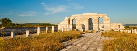 Panorama of the Great Basilica in Pliska, Bulgaria.の写真素材