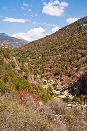 River valley landscape at Sequoia National Park, California の写真素材
