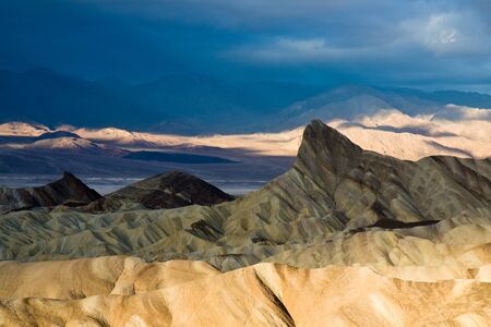 Manly Beacon at Sunrise in Death Valley National Park,California の写真素材